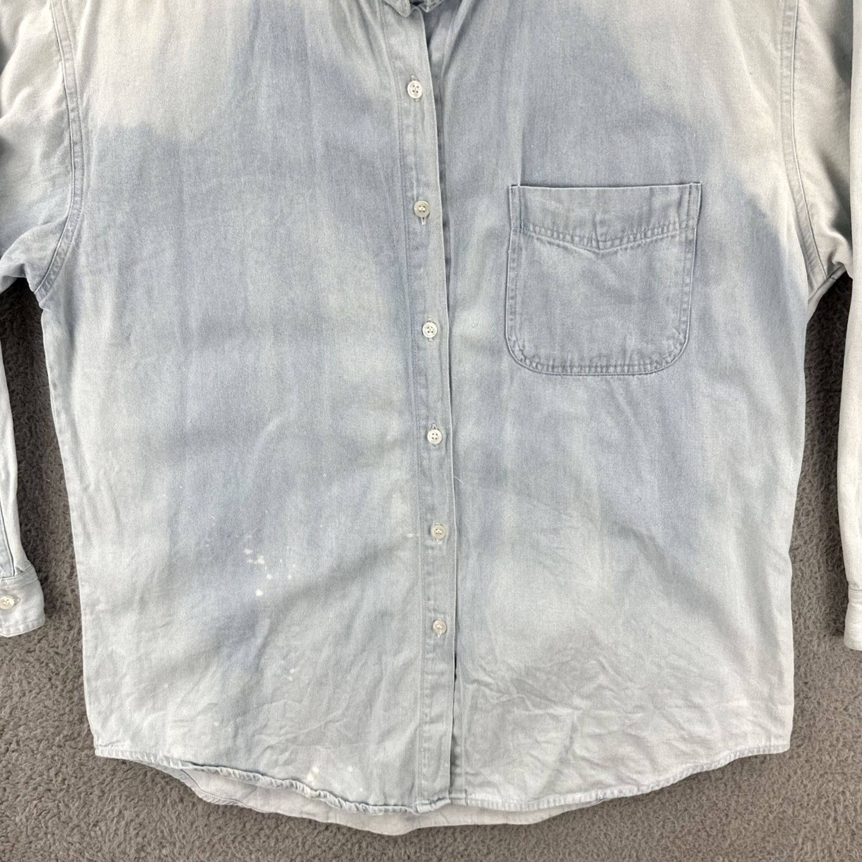 Vintage VINTAGE Andrew’s Blues Denim Shirt Womens Medium Blue 90s Button-Up Shirt Size M / US 6-8 / IT 42-44 - 4 Thumbnail