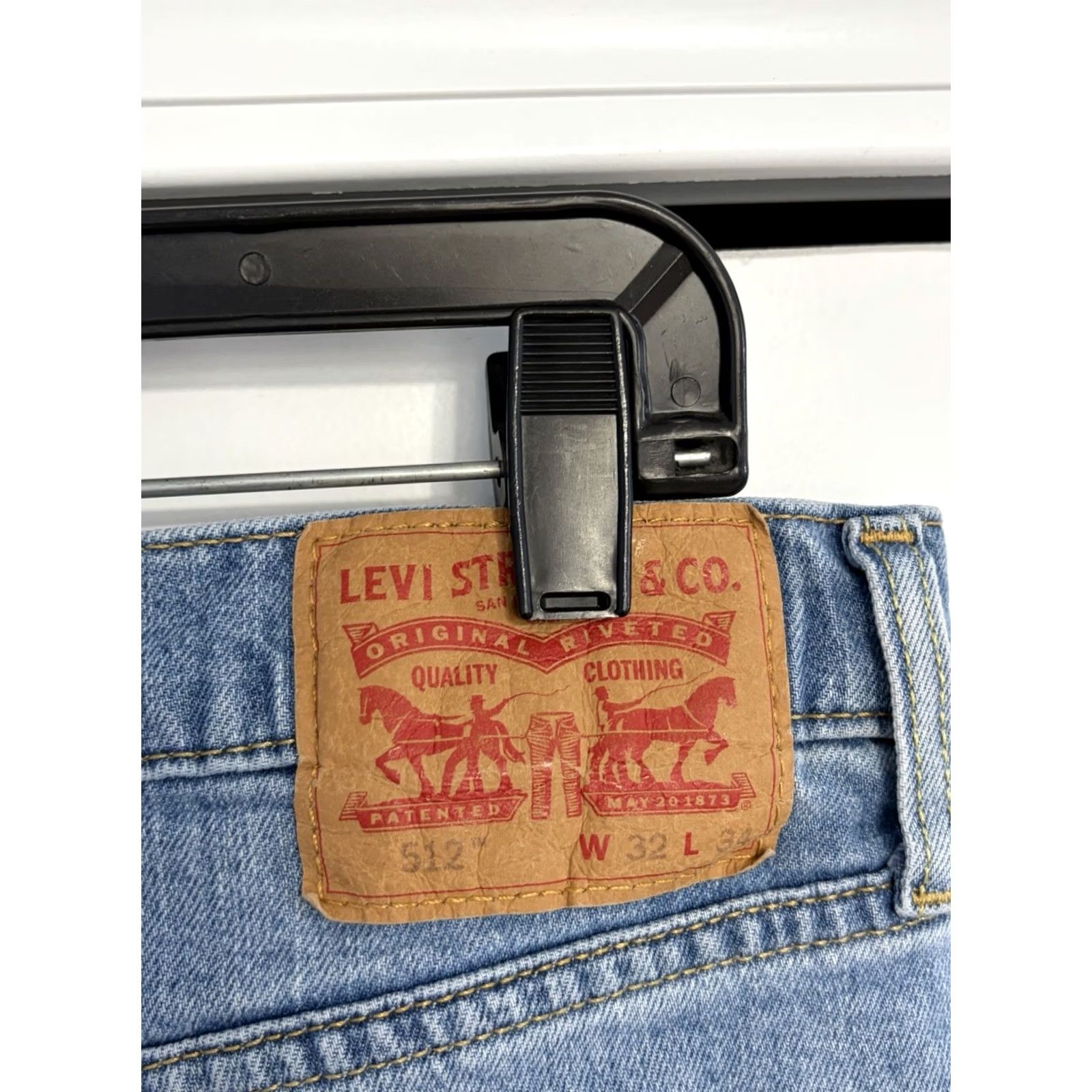 Levi's Levi's 512 Slim Taper Fit Jeans Mens 32x34 Denim Pants Blue Light Wash Stretch Slimming 34 Inseam Jeans Mens Size US 32 / EU 48 - 4 Thumbnail
