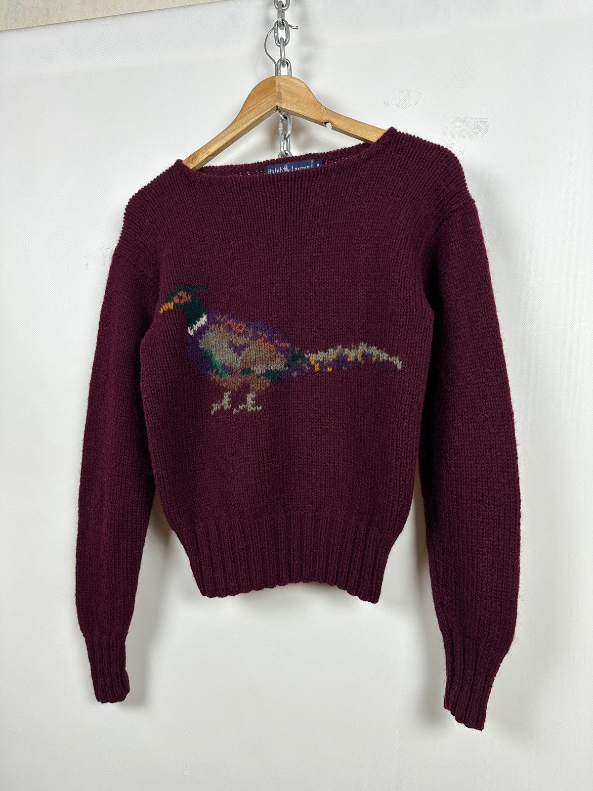 Polo Ralph Lauren 80s Vintage Ralph Lauren Pheasant Wool Hand Knit Sweater Size M / US 6-8 / IT 42-44 - 3 Thumbnail