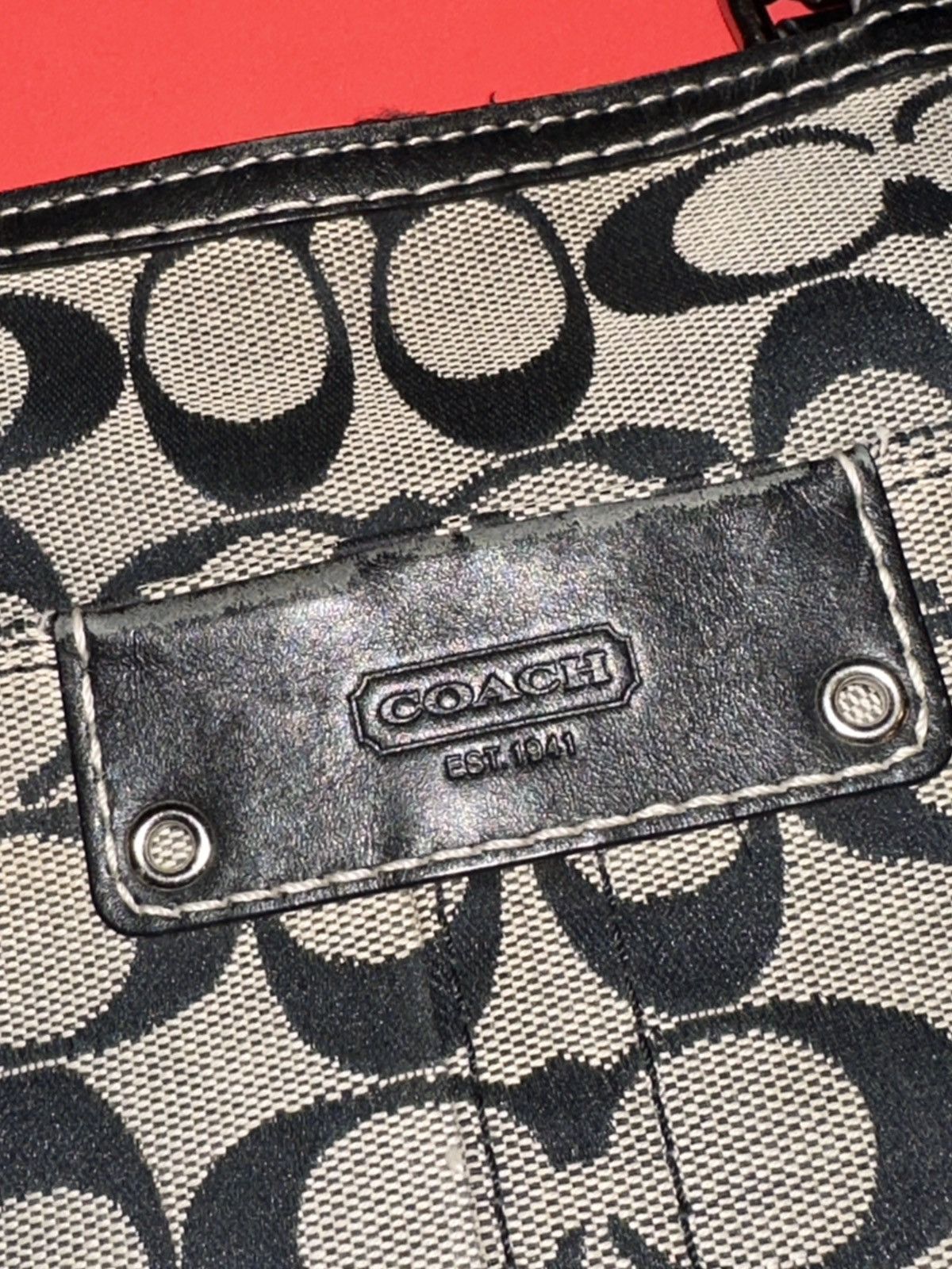 Coach COACH F15664 Hampton Black Grey Signature Jacquard Tote Size ONE SIZE - 2 Thumbnail