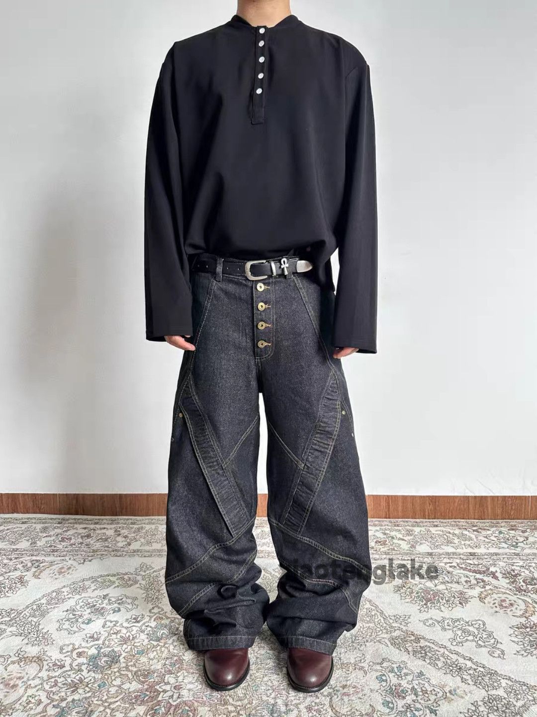 Jean ltx vintage loose baggy skate hiphop cargo flared jeans Size US 34 / EU 50 - 9 Thumbnail