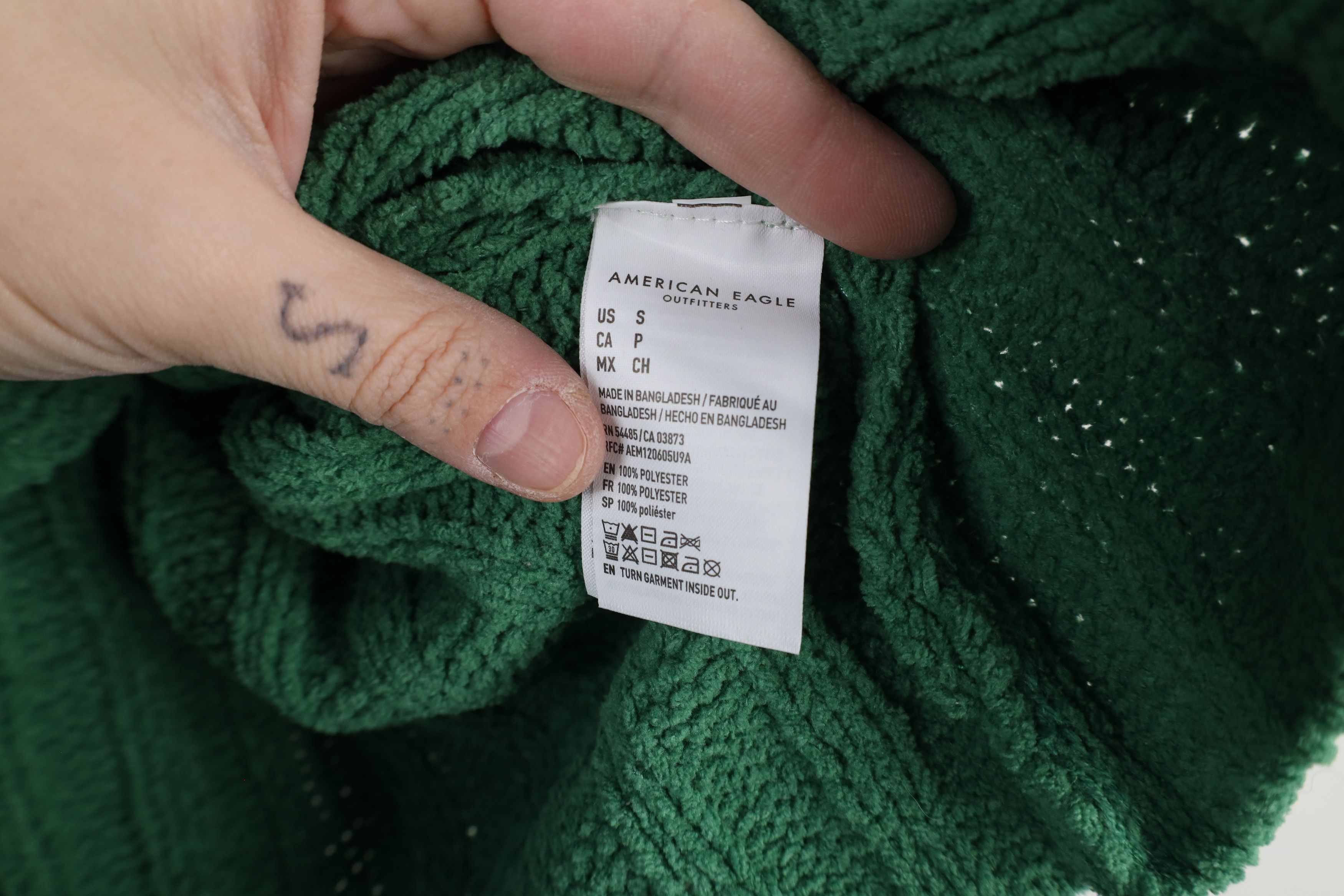 American Eagle Outfitters × Vintage Vintage 90s Y2K American Eagle Chenille Fleece Sweater Size S / US 4 / IT 40 - 7 Thumbnail