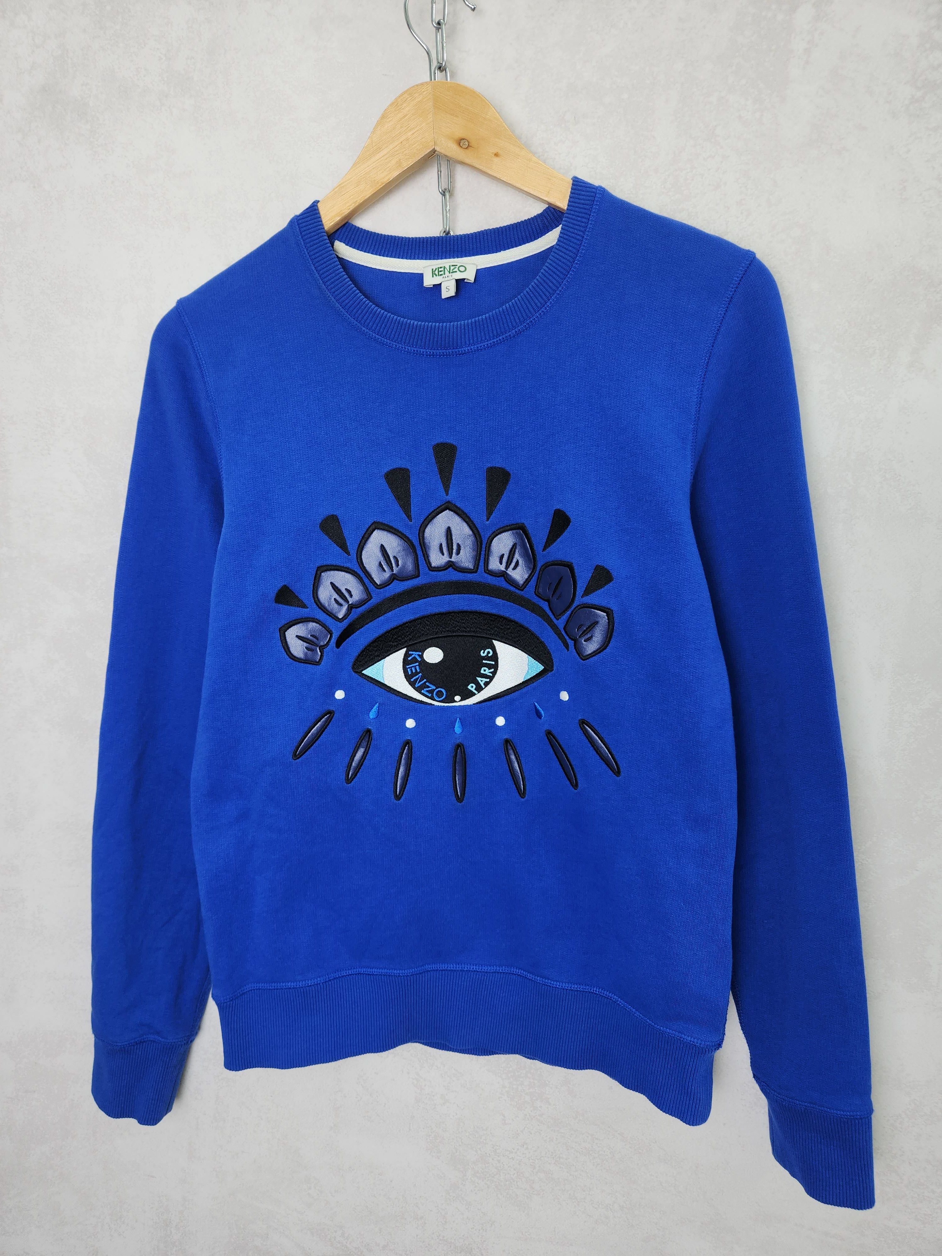 Kenzo Kenzo Blue Eye Embroidered cotton Crew Neck sweatshirt Size S / US 4 / IT 40 - 2 Thumbnail