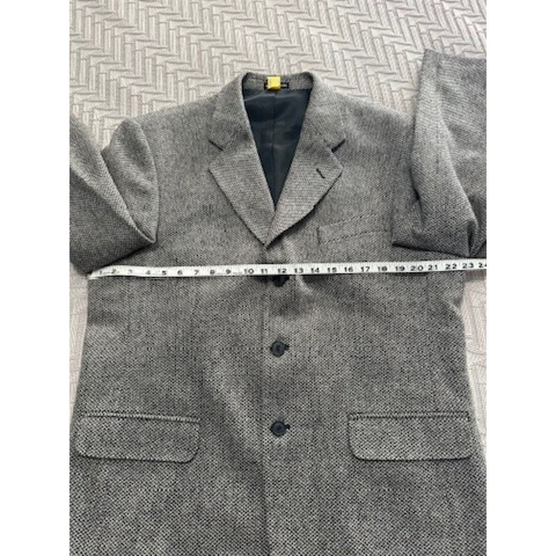 Oleg Cassini Oleg Cassini black gray textured wool sport coat blazer Size 42R - 6 Thumbnail