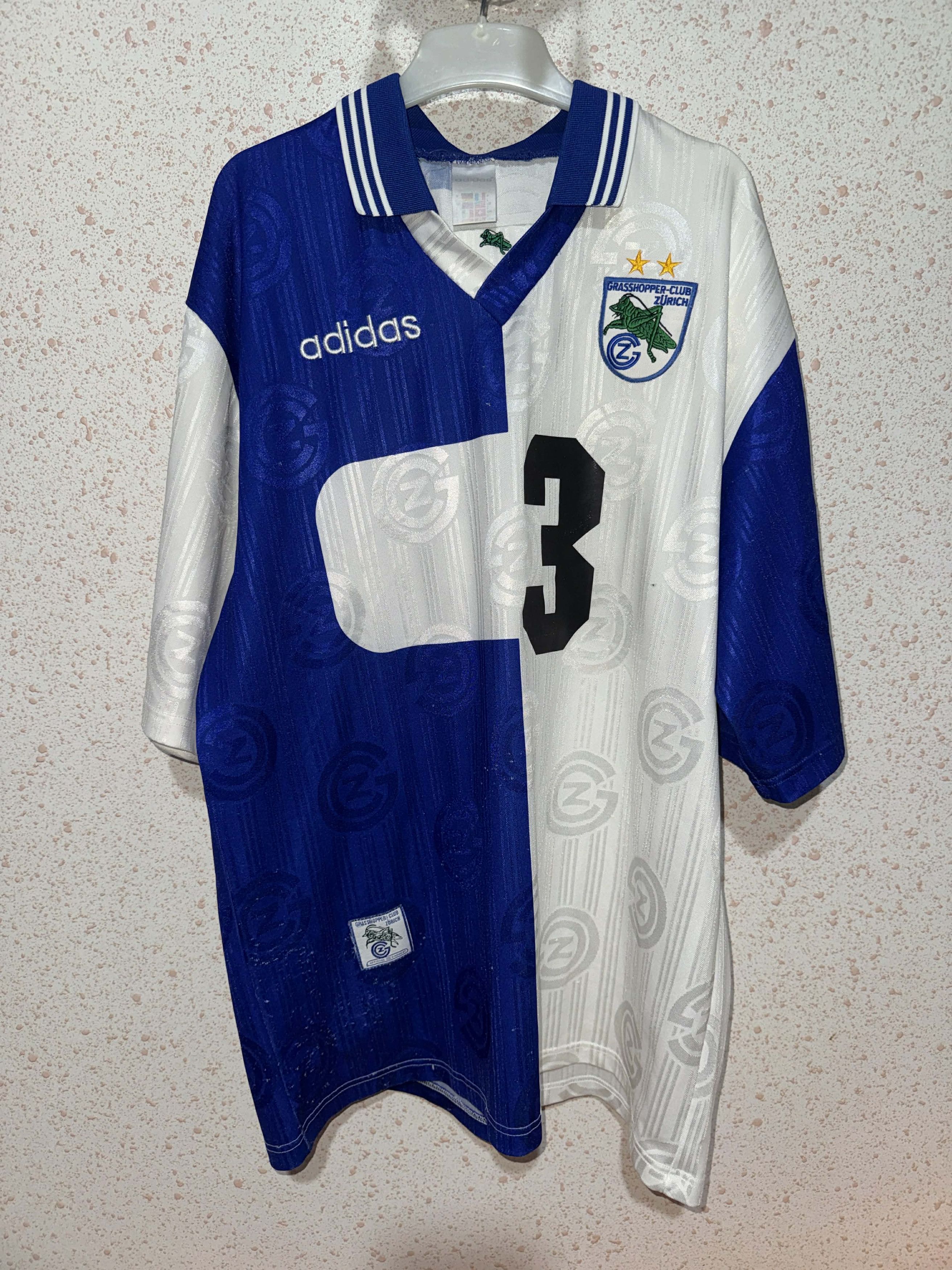 Adidas Grasshoppers 1997/98 Player Issue Home Shirt Adidas #3 Size US L / EU 52-54 / 3 - 1 Thumbnail