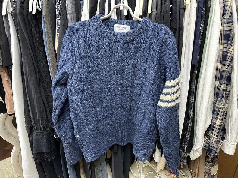Thom Browne Thom Browne Navy blue knit sweater Size US M / EU 48-50 / 2 - 1 Thumbnail