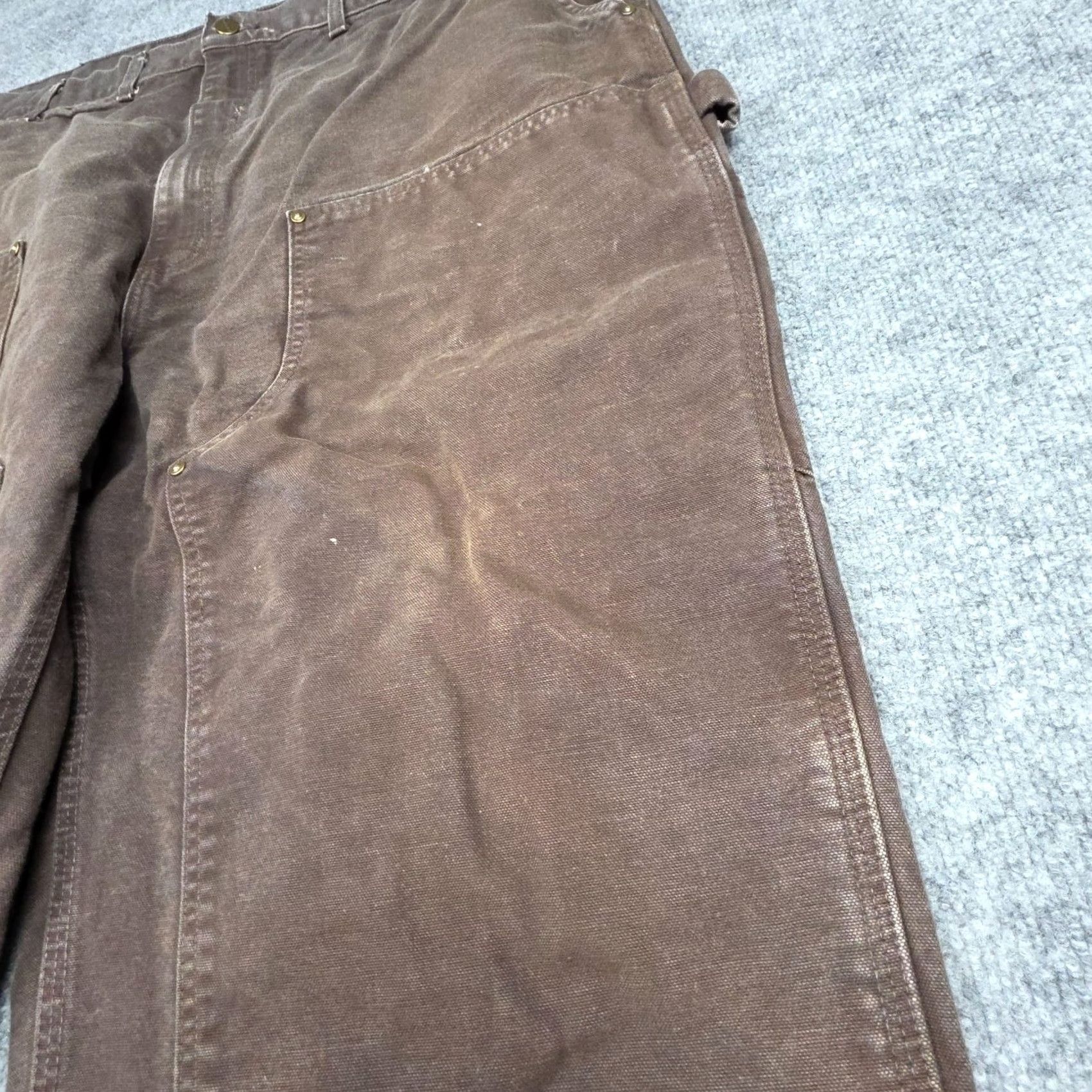 Carhartt Carhartt Pants Men 40 x 29.5 Brown Distress Double Knee Canvas Straight Fit Regular 5-Pocket Workwear Casual Carhartt B136 Size US 40 / EU 56 - 4 Thumbnail