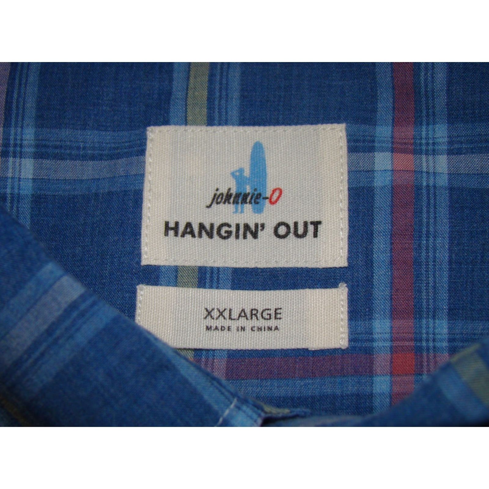 johnnie-O Johnnie O Hangin Out Mens 2XL Blue Yellow Red Plaid Long Sleeve Button Shirt Size US XXL / EU 58 / 5 - 4 Thumbnail