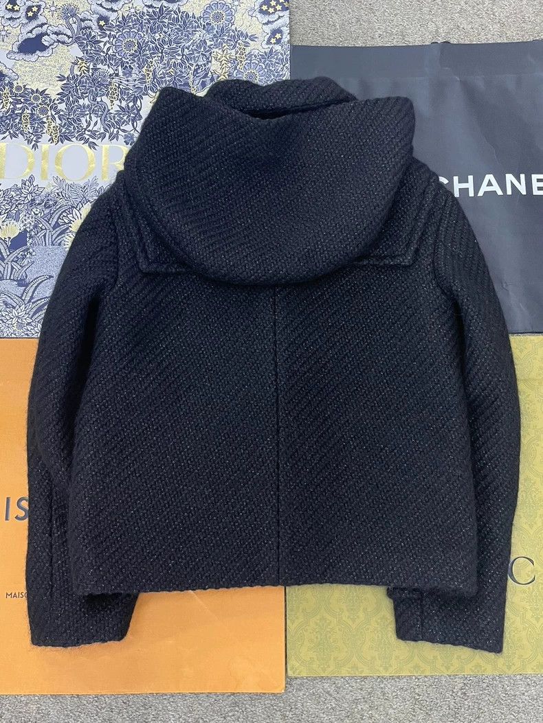 Chanel Chanel Black ox horn buckle hooded college tweed coat Size XXS / US 00 / IT 34 - 3 Thumbnail