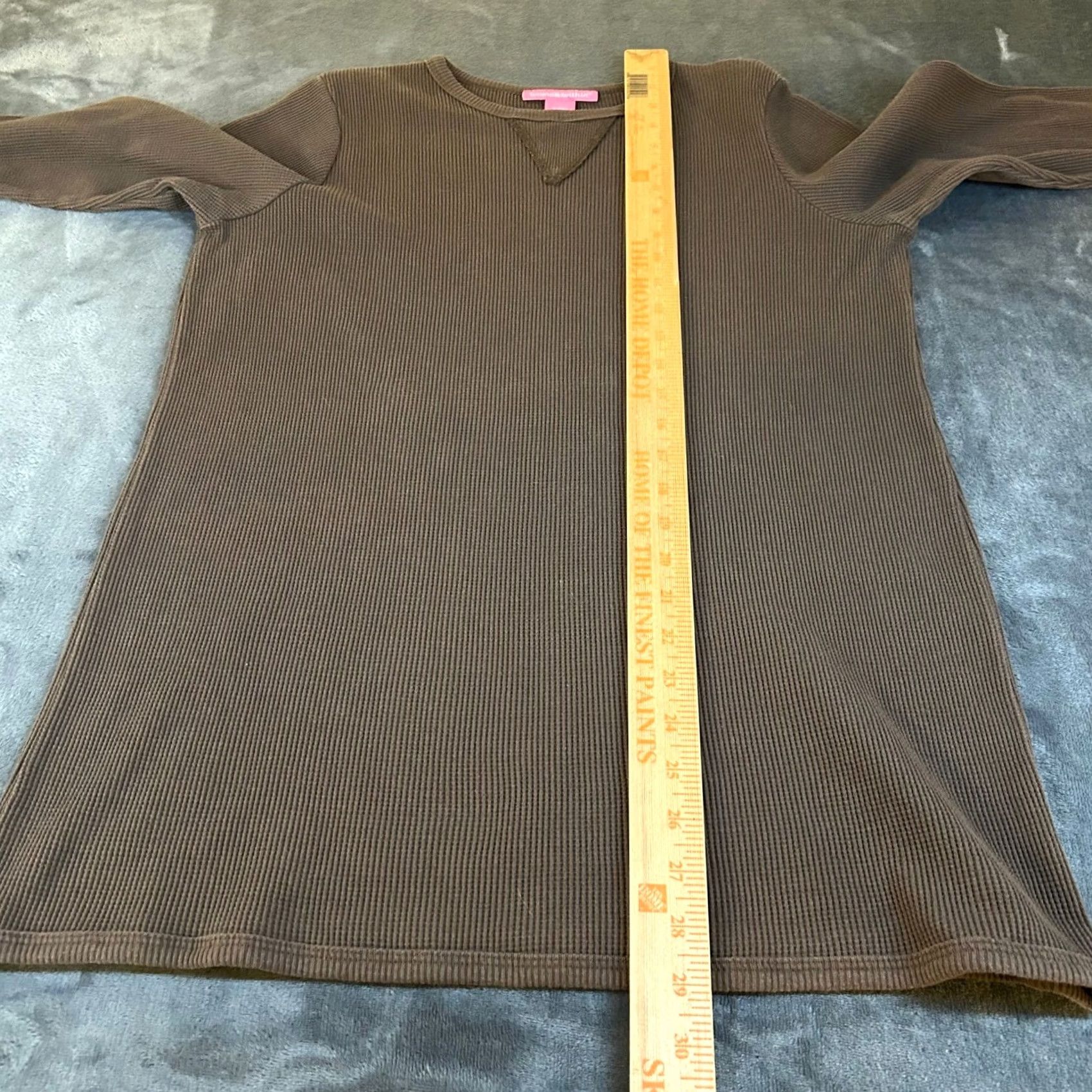 Vintage Woman Within Long Sleeve Ribbed Knit Mini Dress Brown Navy Womens Medium M Size M / US 6-8 / IT 42-44 - 7 Thumbnail