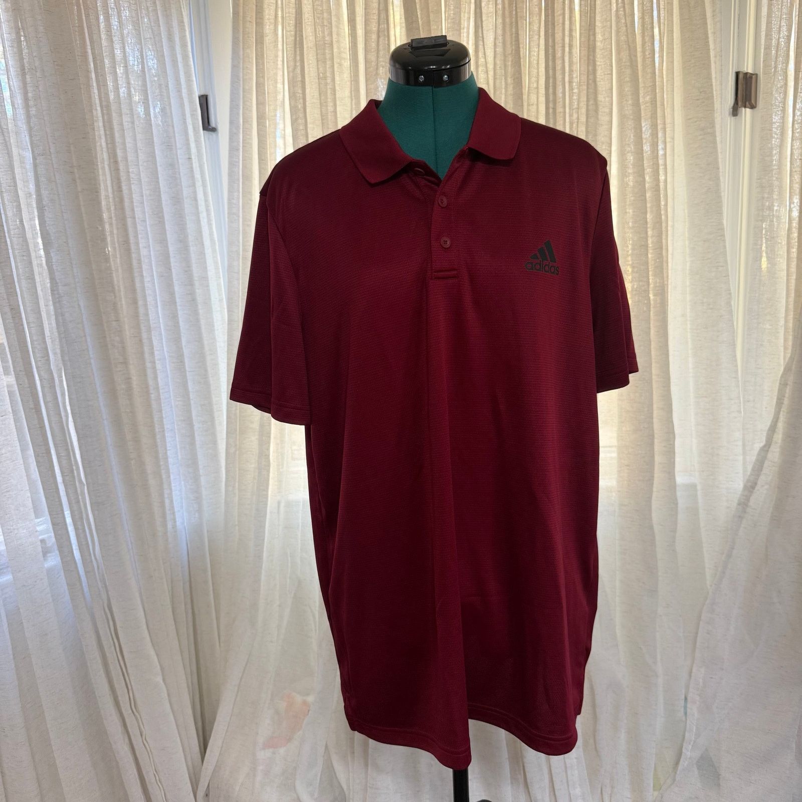Adidas Adidas Burgundy Performance Polo | Sz L Size US L / EU 52-54 / 3 - 2 Thumbnail