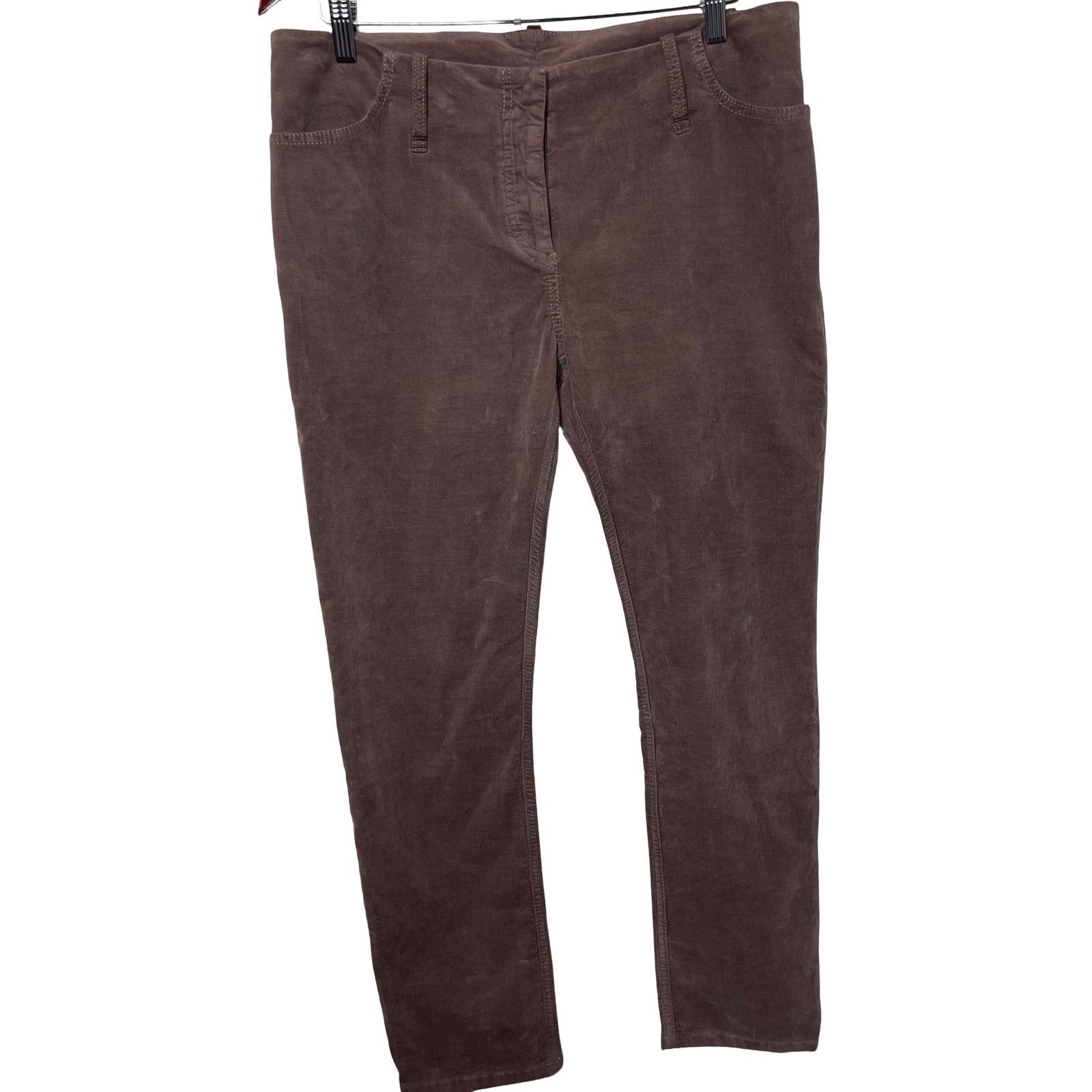 Brunello Cucinelli Brunello Cucinelli chocolate velvet mid rise trousers sz 10 Size 32" / US 10 / IT 46 - 1 Thumbnail