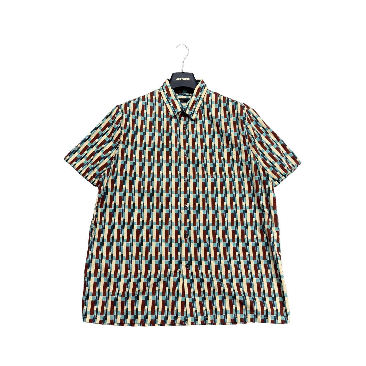 Prada Prada Geometric Print Shirt Size L Size US L / EU 52-54 / 3 - 1 Thumbnail