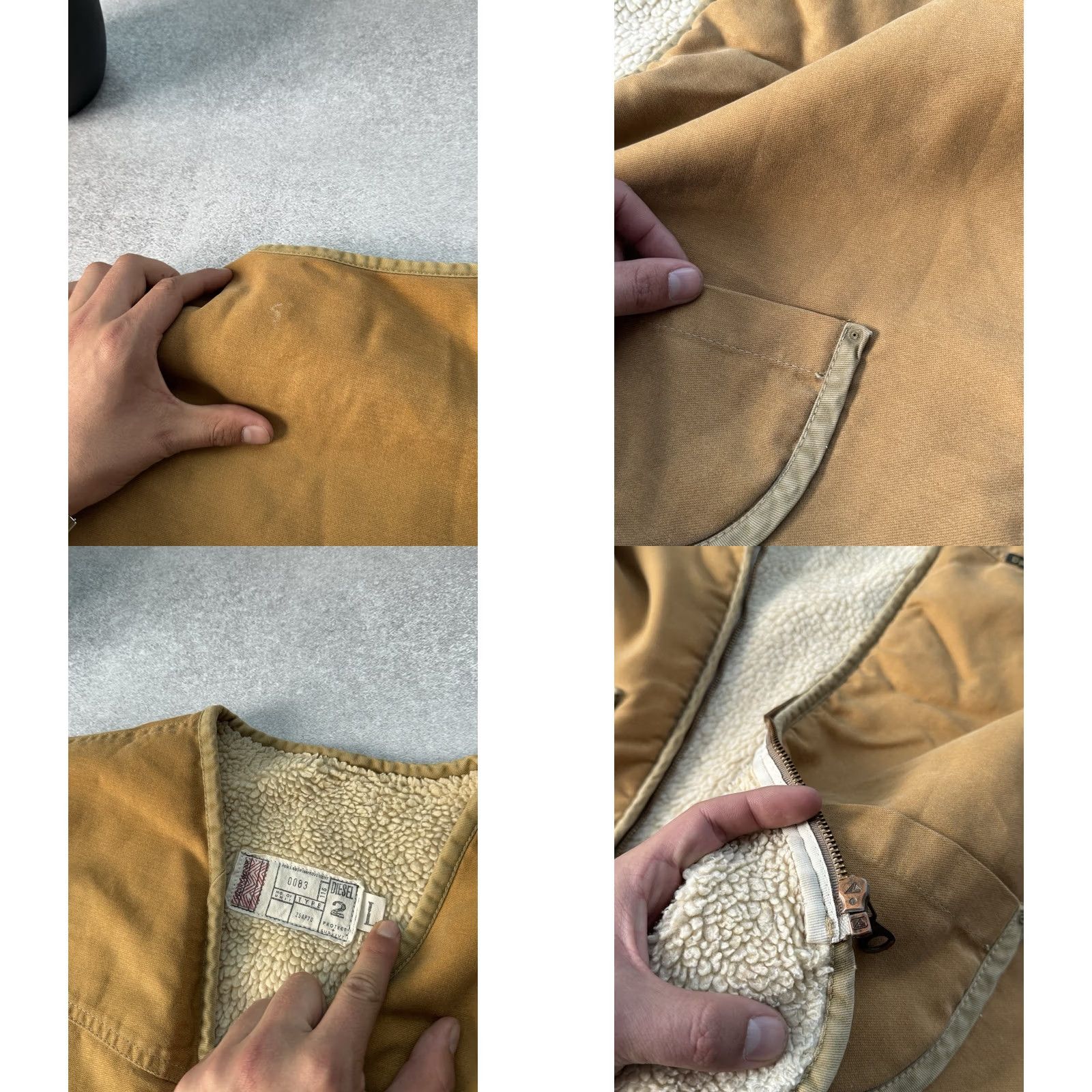 Diesel VINTAGE Diesel Vest Shirt Men L Beige Canvas 90s Workwear Casual Military Retro City Style 90s Mens Size US L / EU 52-54 / 3 - 8 Thumbnail