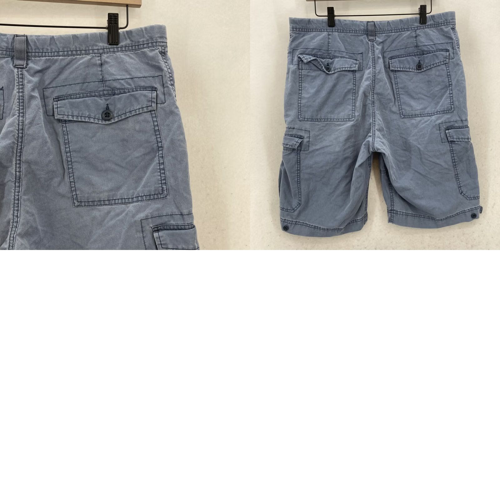 Abercrombie & Fitch VINTAGE Abercrombie & Fitch Cargo Shorts Mens M Distressed Y2K VTG_FRONT Tab Pockets Adjustable Waist 10in Inseam Blue Size US 31 - 9 Thumbnail