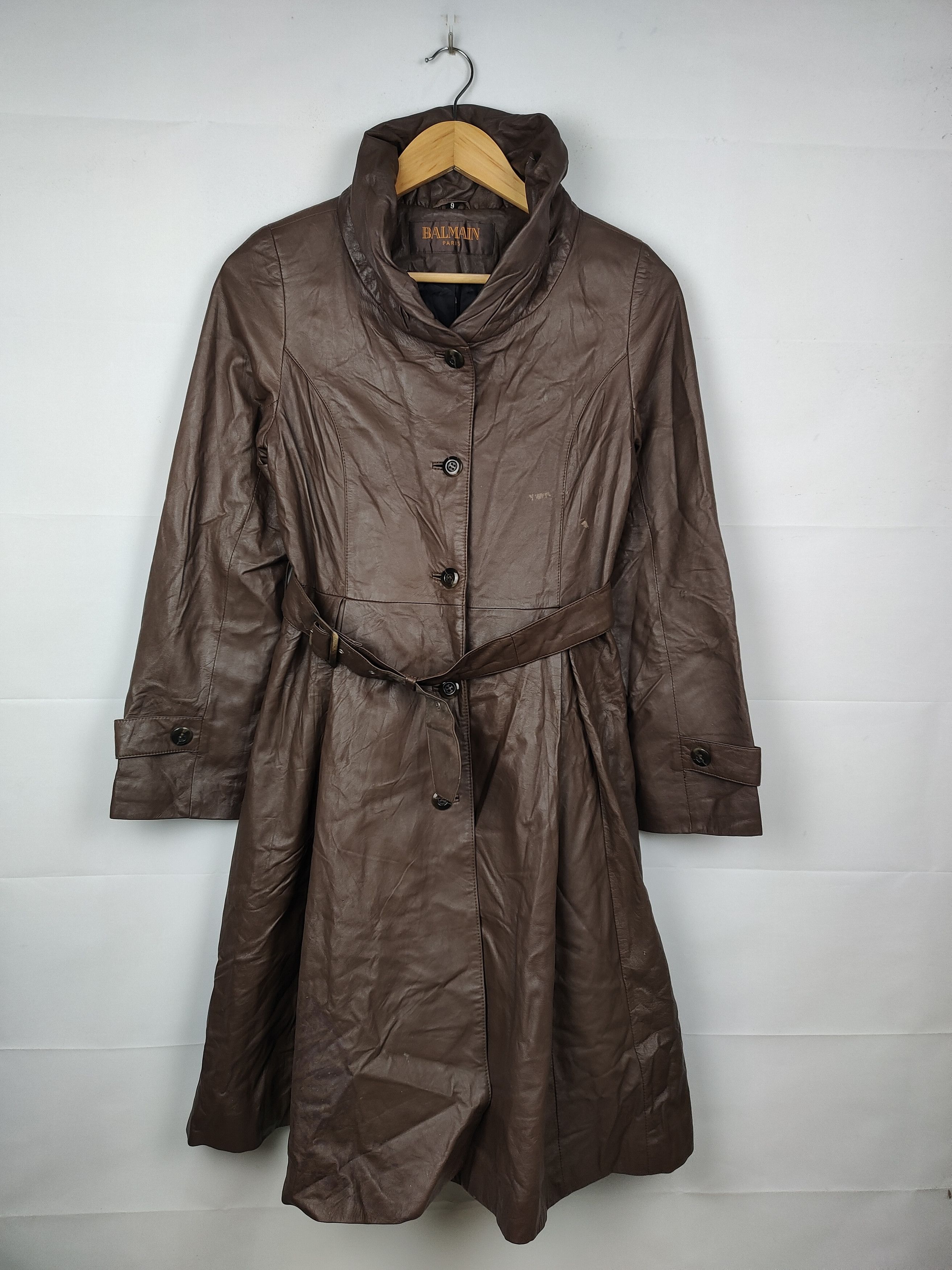 Balmain Balmain Paris Leather Trench Coat Size S / US 4 / IT 40 - 1 Thumbnail