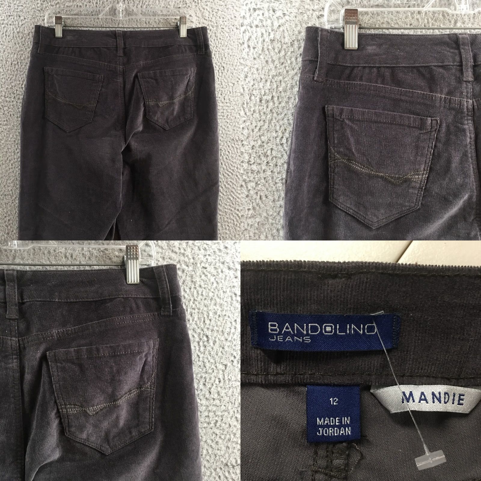 Vintage Bandolino Jeans Womens 12 Black Five Pockets High Rise Zip Fly Corduroy Medium Rise Five Pocket Design Denim Straight Classic Casual Pants Size 34" / US 12 / IT 48 - 9 Thumbnail
