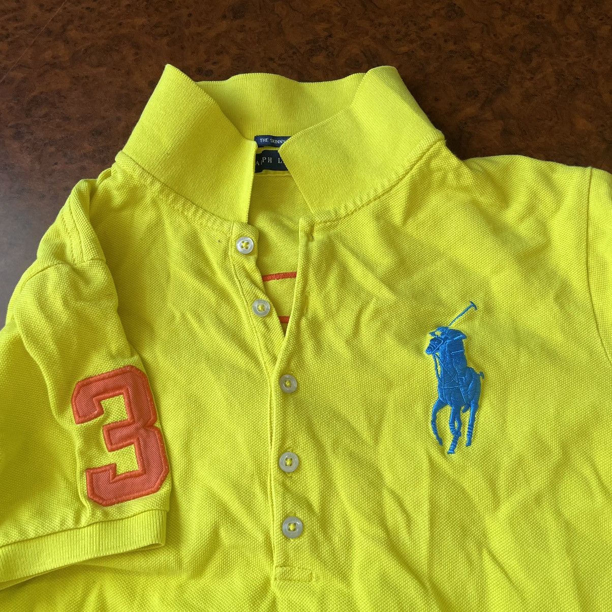 Polo Ralph Lauren × Vintage VINTAGE POLO RALPH LAUREN BIG PONY 3 YELLOW FADED POLO Size XL / US 12-14 / IT 48-50 - 4 Thumbnail
