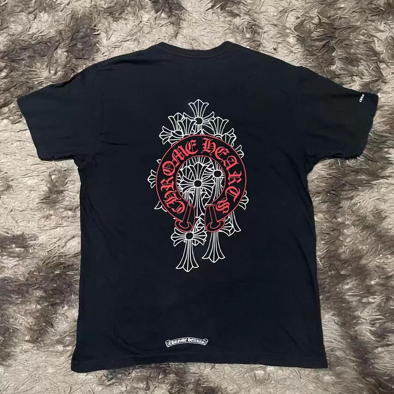 Chrome Hearts × Vintage Chrome Hearts Horseshoe Floral Cross T