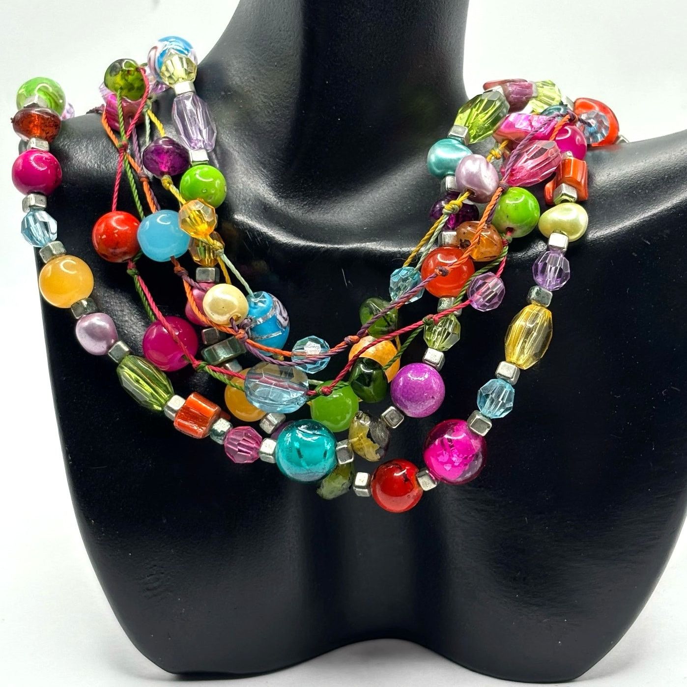 Other Blue & Green Beaded Layered Necklace (SIZE) Size ONE SIZE - 1 Thumbnail