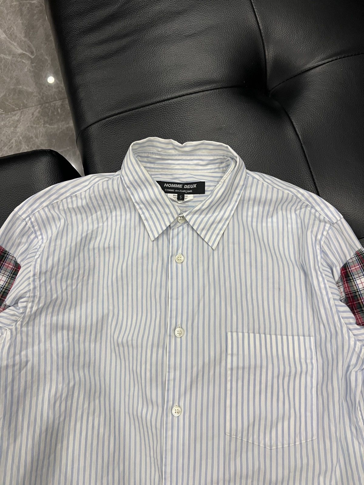 Comme des Garcons Homme Deux Comme des Garçons Homme Deux Patchwork Check Sleeve Shirt Size US S / EU 44-46 / 1 - 4 Thumbnail