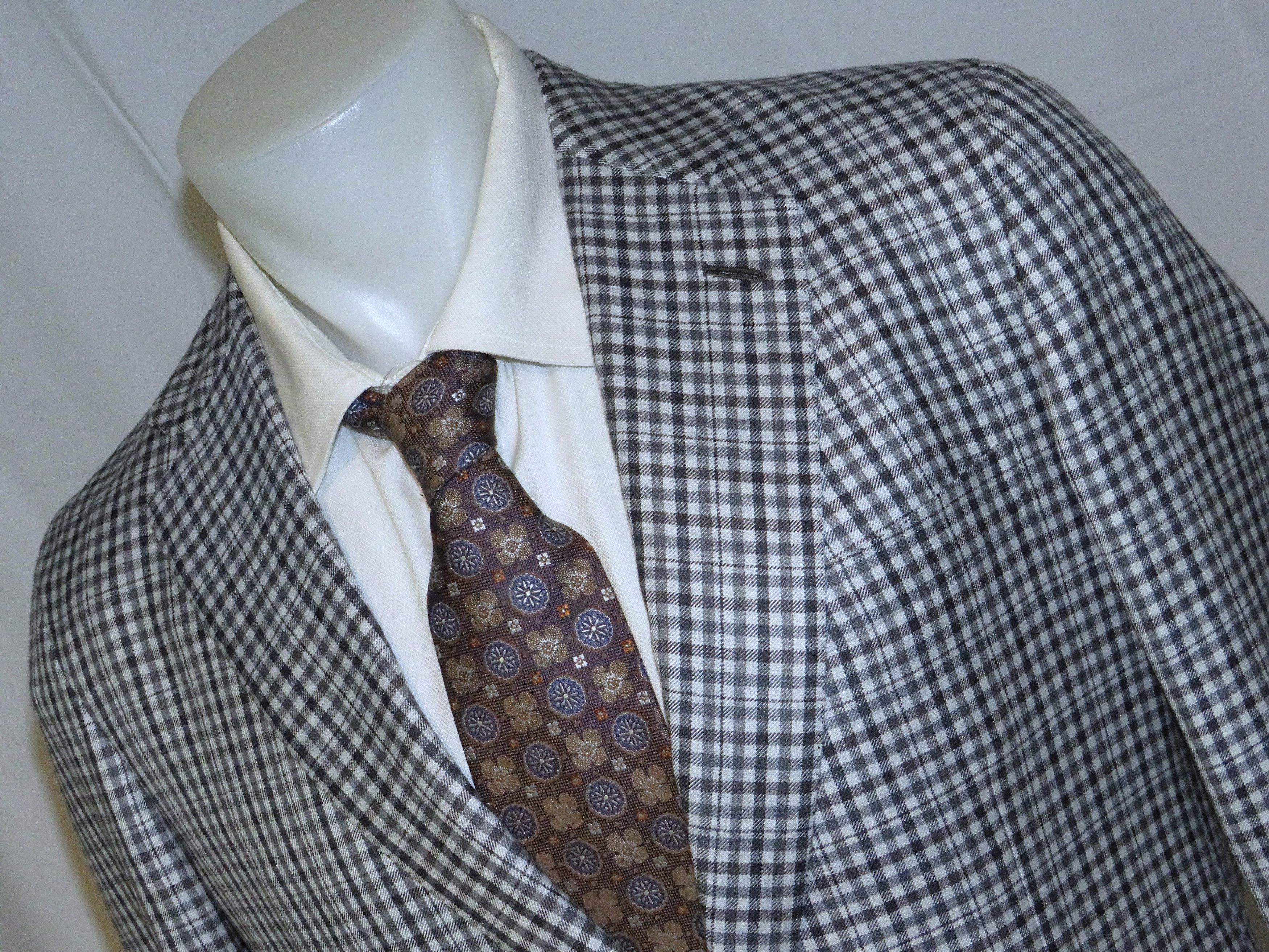Brioni Piuma Sky Blue Check Cashmere Silk Two Button Blazer 40R NWT Size 40R - 4 Thumbnail