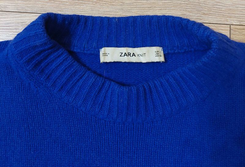 Zara 100% cashmere sweater jumper blue sweater luxury soft Size US L / EU 52-54 / 3 - 3 Thumbnail