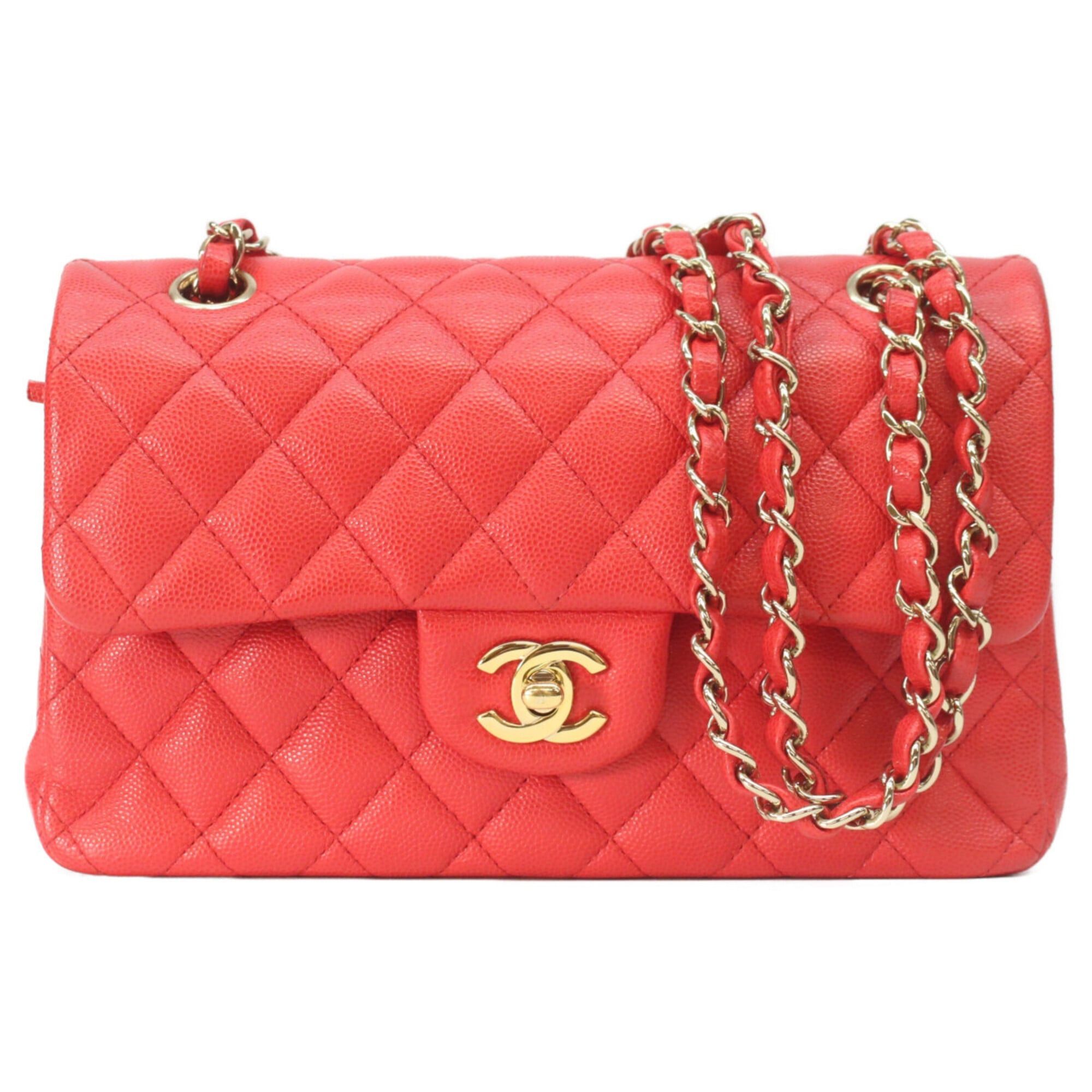 Chanel CHANEL A01113 Caviar Matelassé 23 Shoulder Bag, Red with Gold Hardware, Women's Size ONE SIZE - 1 Thumbnail