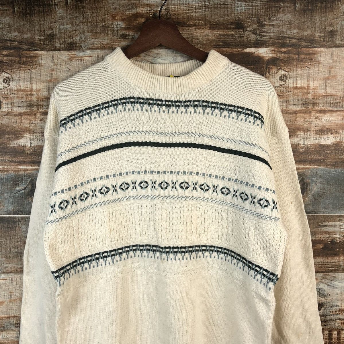 Homespun Knitwear DL Guy vintage japan stripe White sweatshirt Knitwear #C752 Size US M / EU 48-50 / 2 - 5 Thumbnail