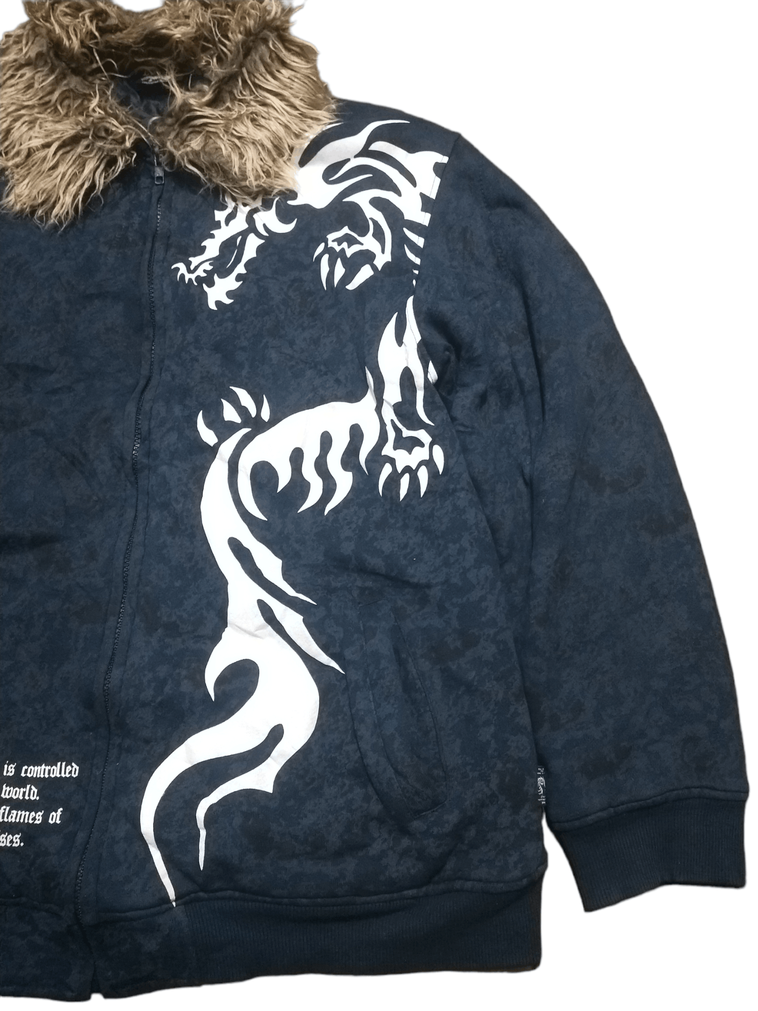 Japanese Brand 2000s DJ FREE Dragon Fur Collar Vkei Style Size US L / EU 52-54 / 3 - 3 Thumbnail