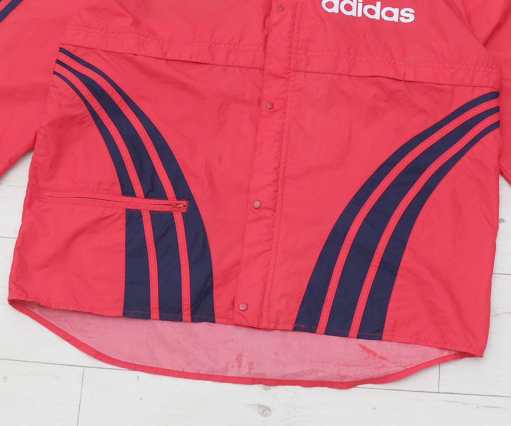 Adidas × Vintage Vintage 90's Adidas Windbreaker Lightweight Nylon Jacket Size US S / EU 44-46 / 1 - 4 Thumbnail