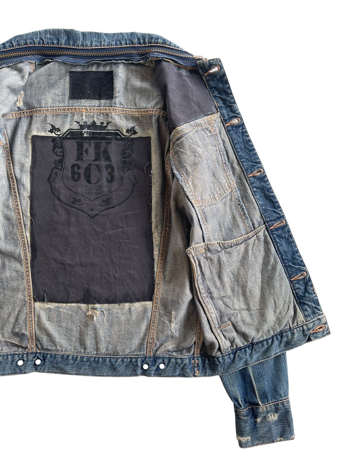 Japanese Brand MSGR Distressed Denim Jacket Size US M / EU 48-50 / 2 - 20 Thumbnail