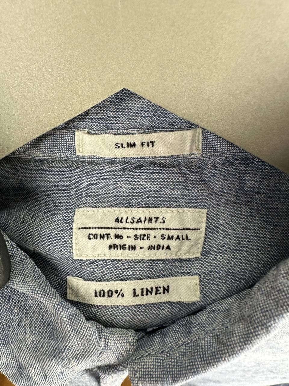 Allsaints ALLSAINTS Reaper Shirt 100% Linen Blue LS Button Up Slim Fit Size US S / EU 44-46 / 1 - 11 Thumbnail