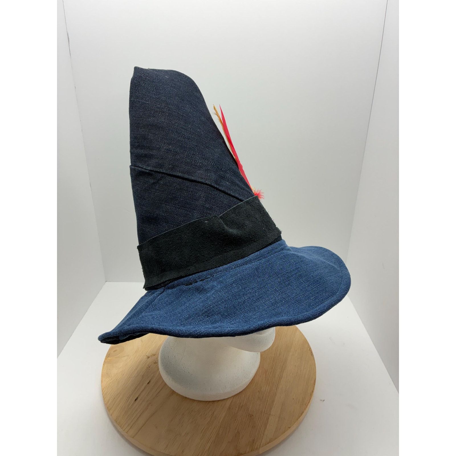 Other Handmade Wizard Hat Large – Denim Patchwork Witch Hat Size ONE SIZE - 8 Thumbnail