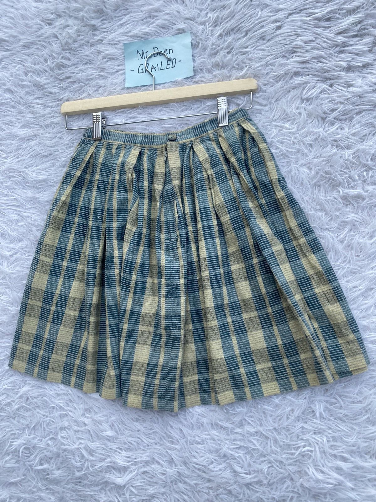 45rpm Rare Vintage 90s 45rpm Checkered Mini Skirt Size 24" / US 00 / IT 34 - 3 Thumbnail