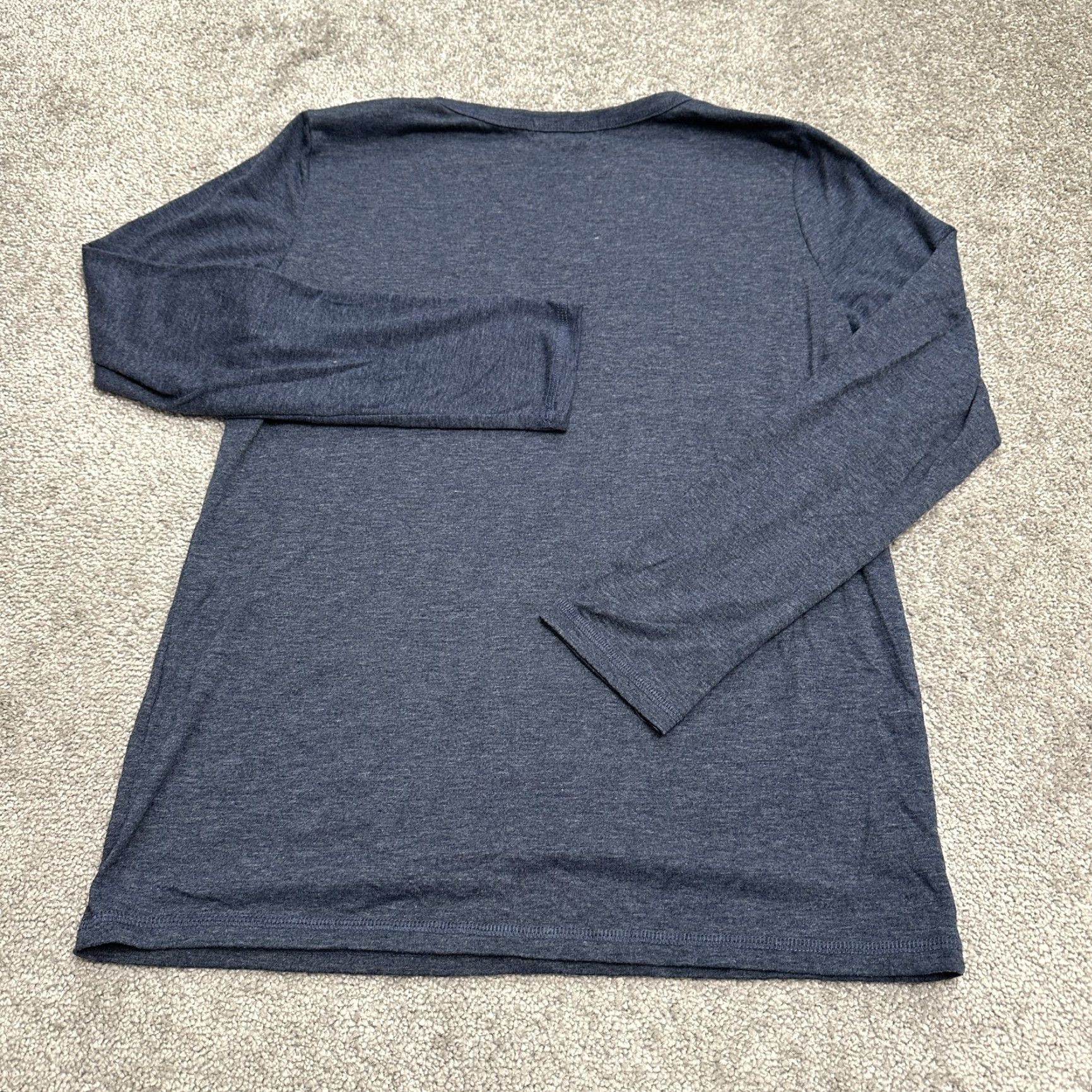 Vintage UNBRANDED Basic Long Sleeve T-Shirt Womens Medium Blue Casual Tee Size M / US 6-8 / IT 42-44 - 2 Thumbnail