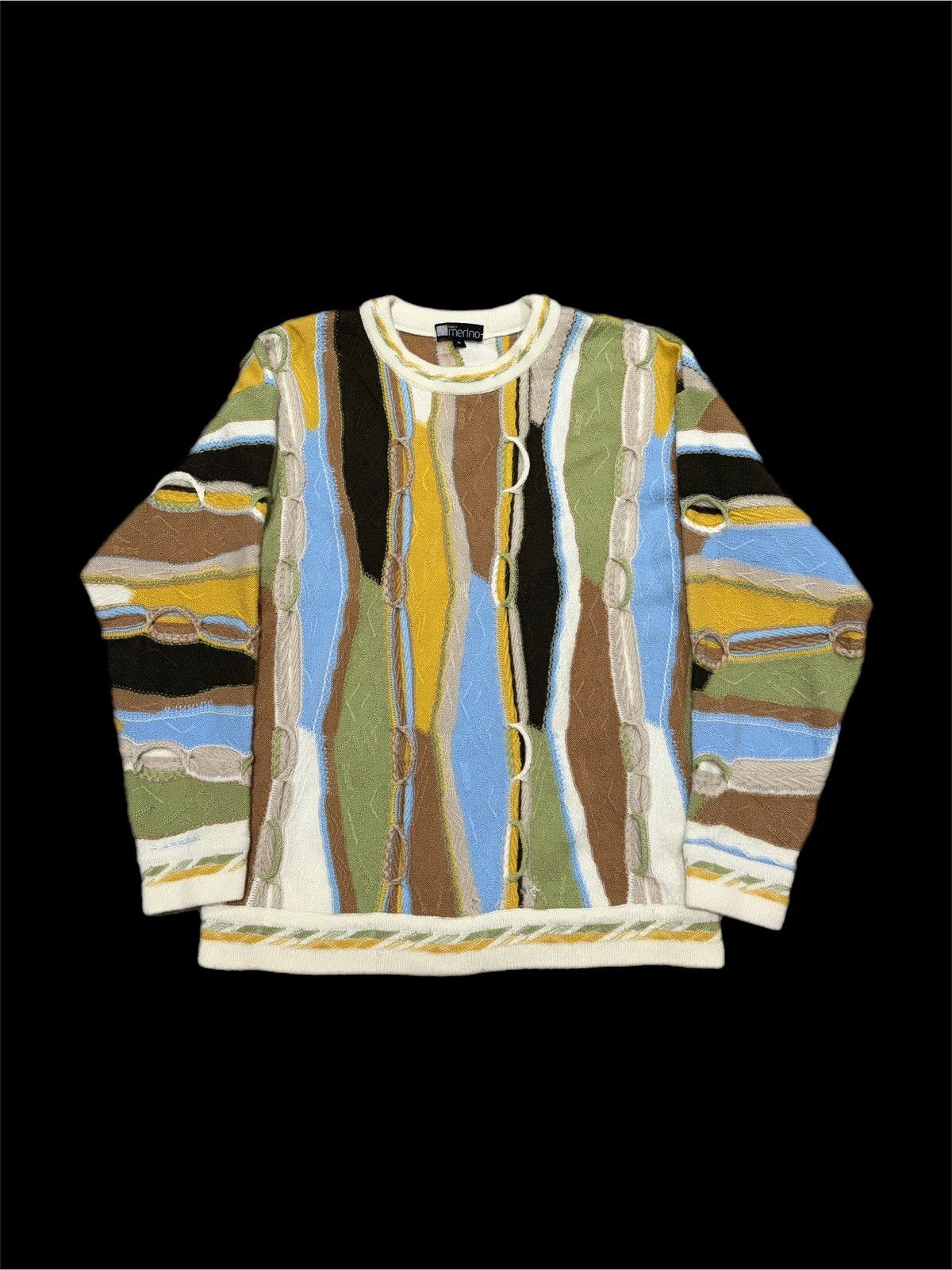 Vintage Vintage Purely Merino Coogi 90s Textured Knit Sweater Size M Size M / US 6-8 / IT 42-44 - 1 Thumbnail
