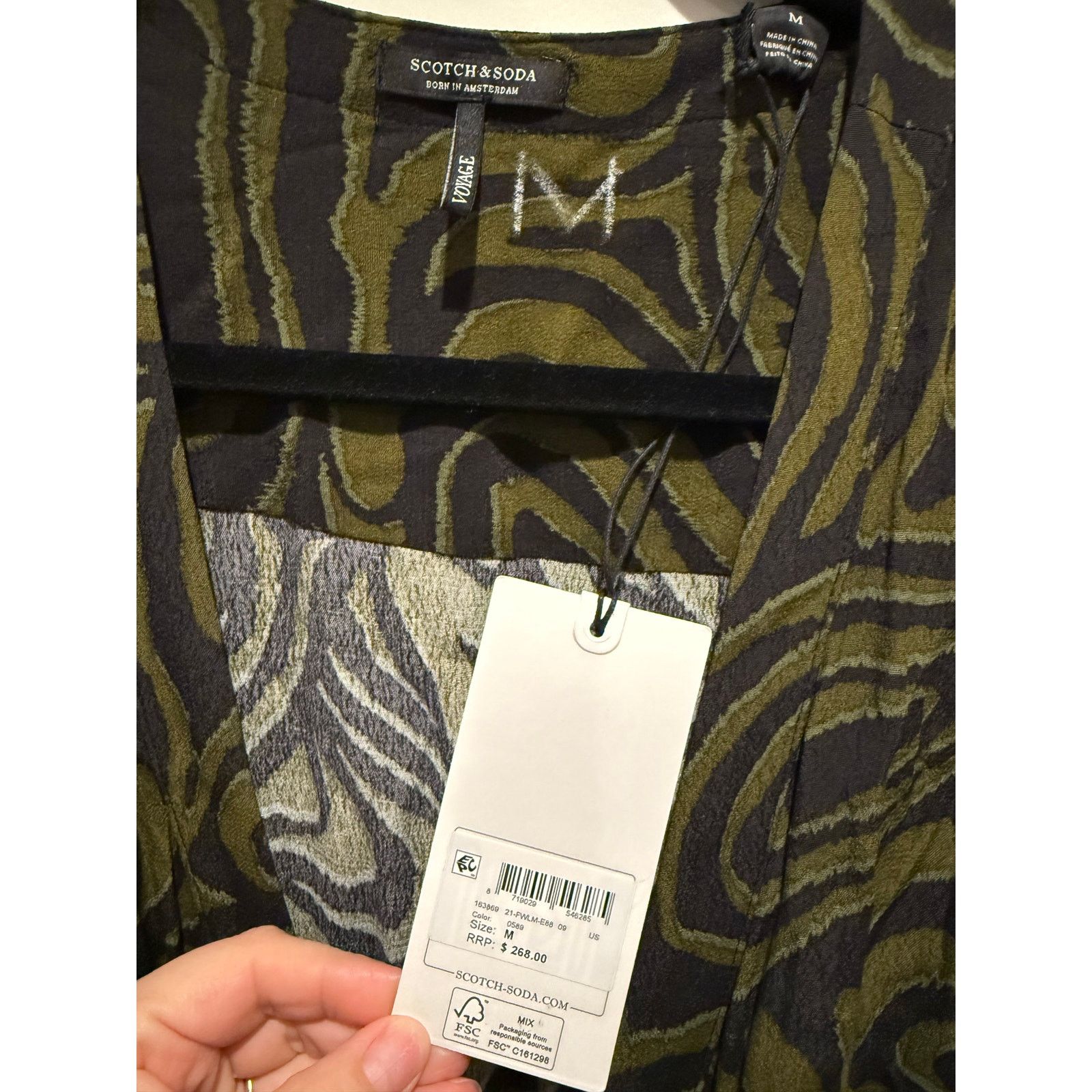 Scotch & Soda Scotch & Soda NWT Wrap Maxi Dress Olive Abstract Print M Size M / US 6-8 / IT 42-44 - 6 Thumbnail