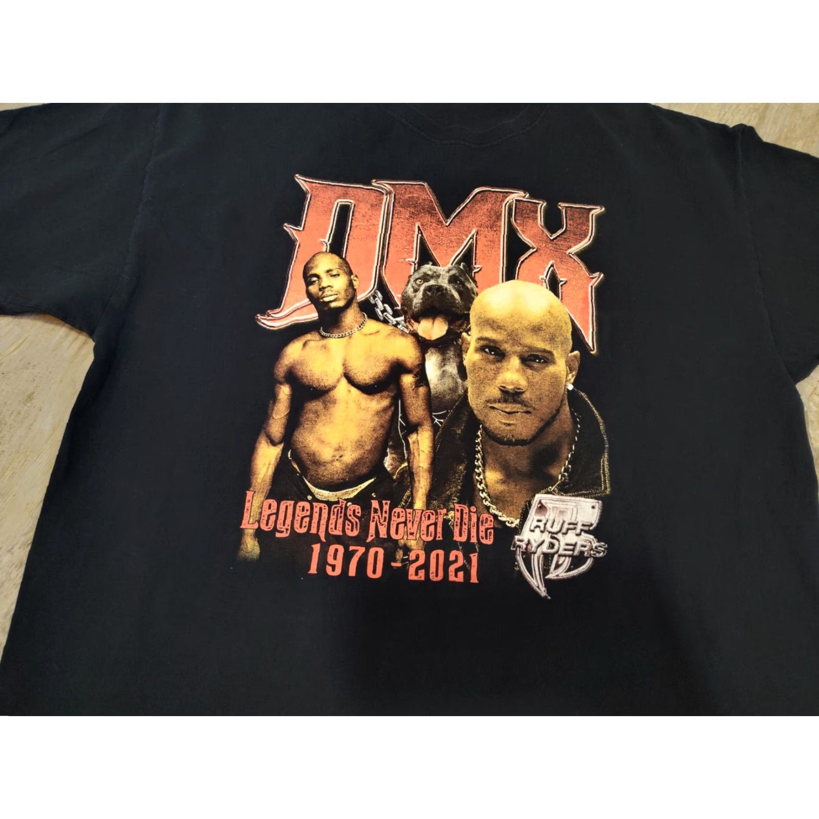 Fruit Of The Loom DMX Black T-Shirt Legends Never Die Rap Music 2XL Unisex Adults Size XXL / US 16-18 / IT 52-54 - 4 Thumbnail