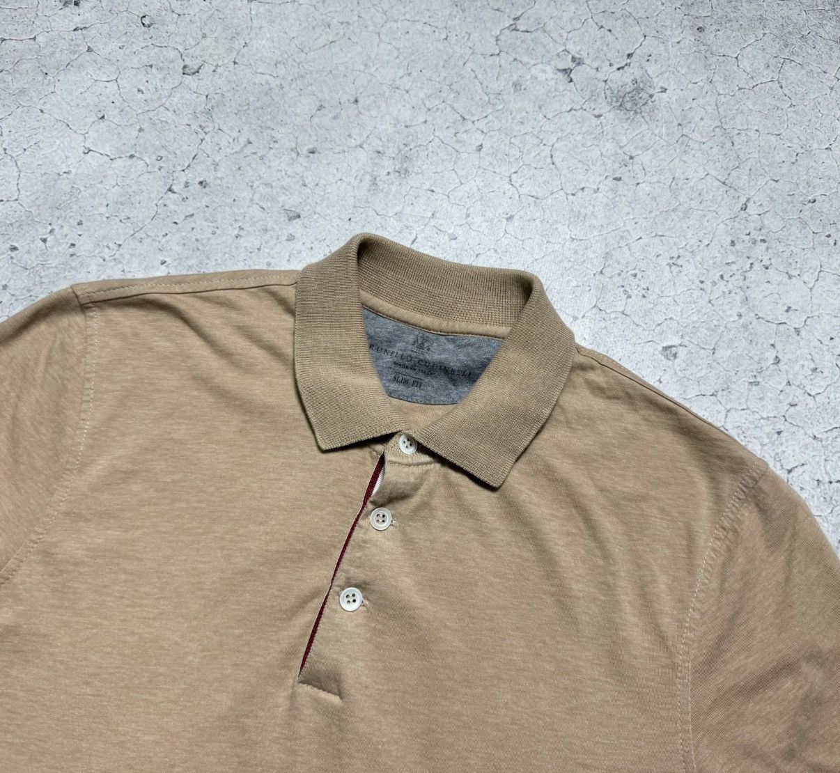 Brunello Cucinelli Brunello Cucinelli Luxury Polo Shirt Beige Rare Old Money Size US XS / EU 42 / 0 - 5 Thumbnail