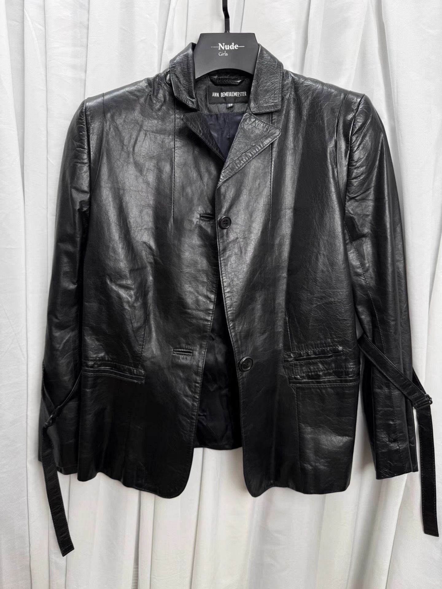 Ann Demeulemeester Ann Demeulemeester 04AW Lace-Up Leather Blazer Jacket K20 Size S / US 4 / IT 40 - 2 Thumbnail