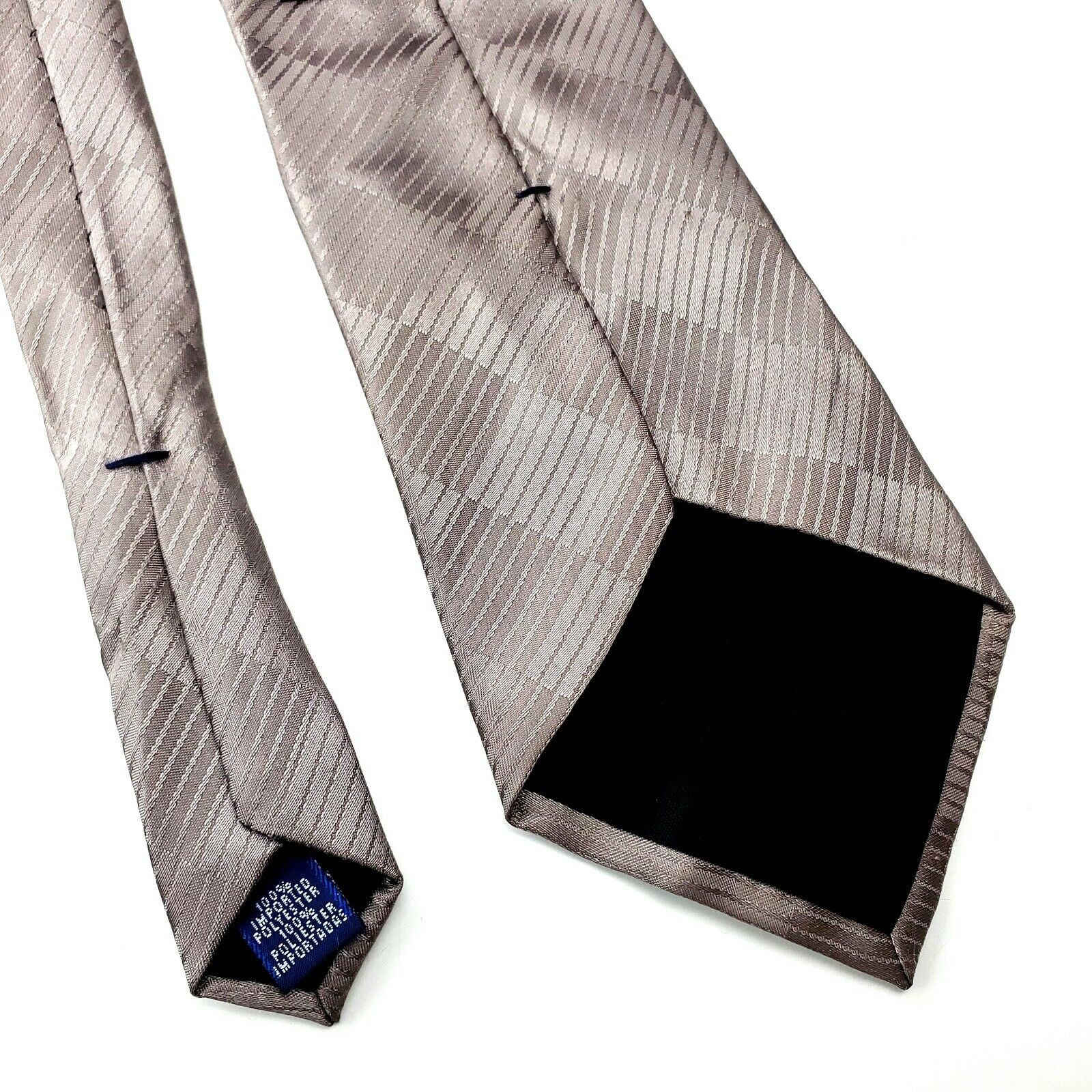 Vintage Don Loper Bevery Hills Beige Check Silk Tie Print Short Size ONE SIZE - 5 Thumbnail