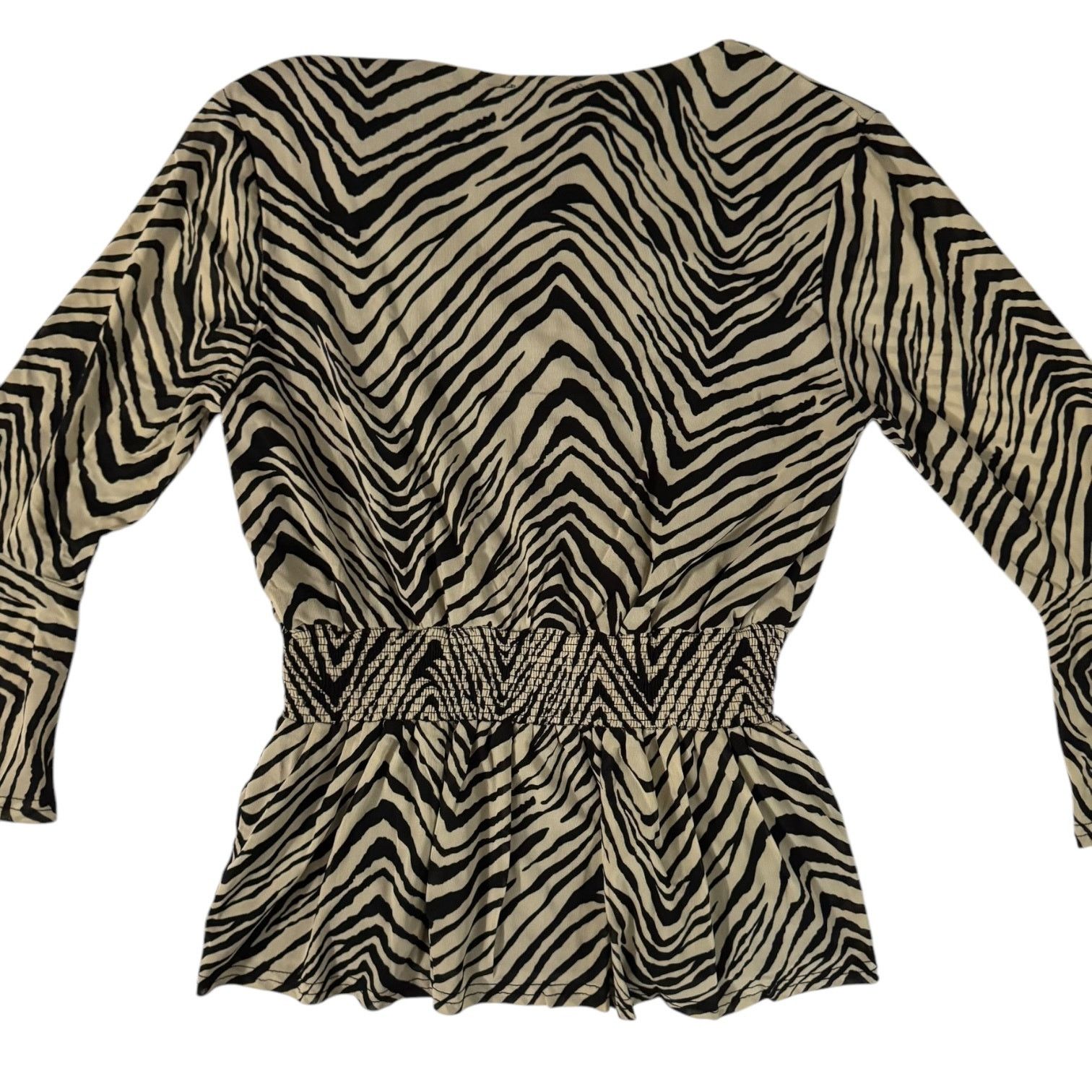 Other Ember Women’s Black & Tan Zebra Stripe Long Sleeve Top Small Size S / US 4 / IT 40 - 5 Thumbnail