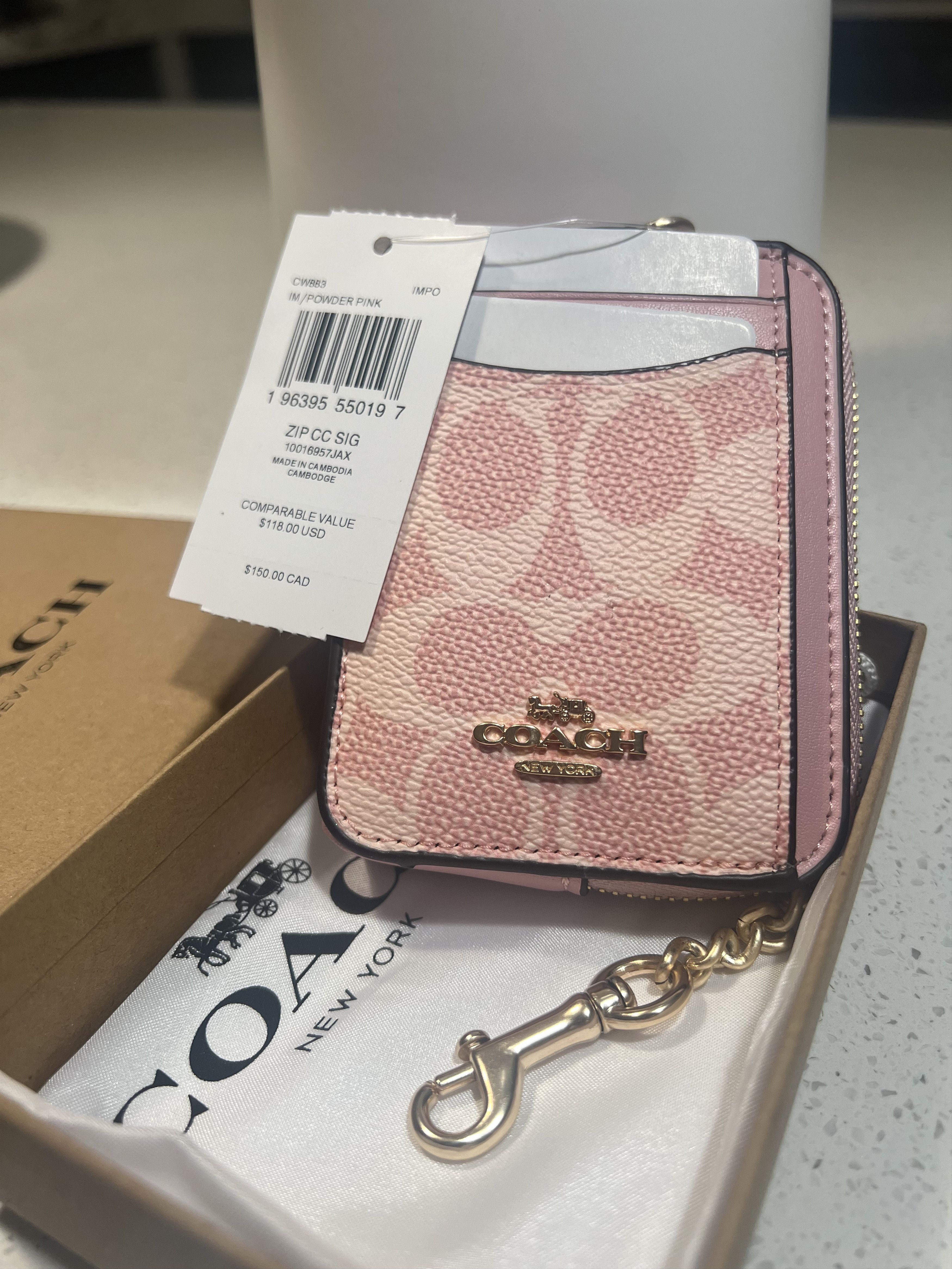 Coach Coach Zip Card Case In Signature Canvas CW883 Size ONE SIZE - 1 Thumbnail