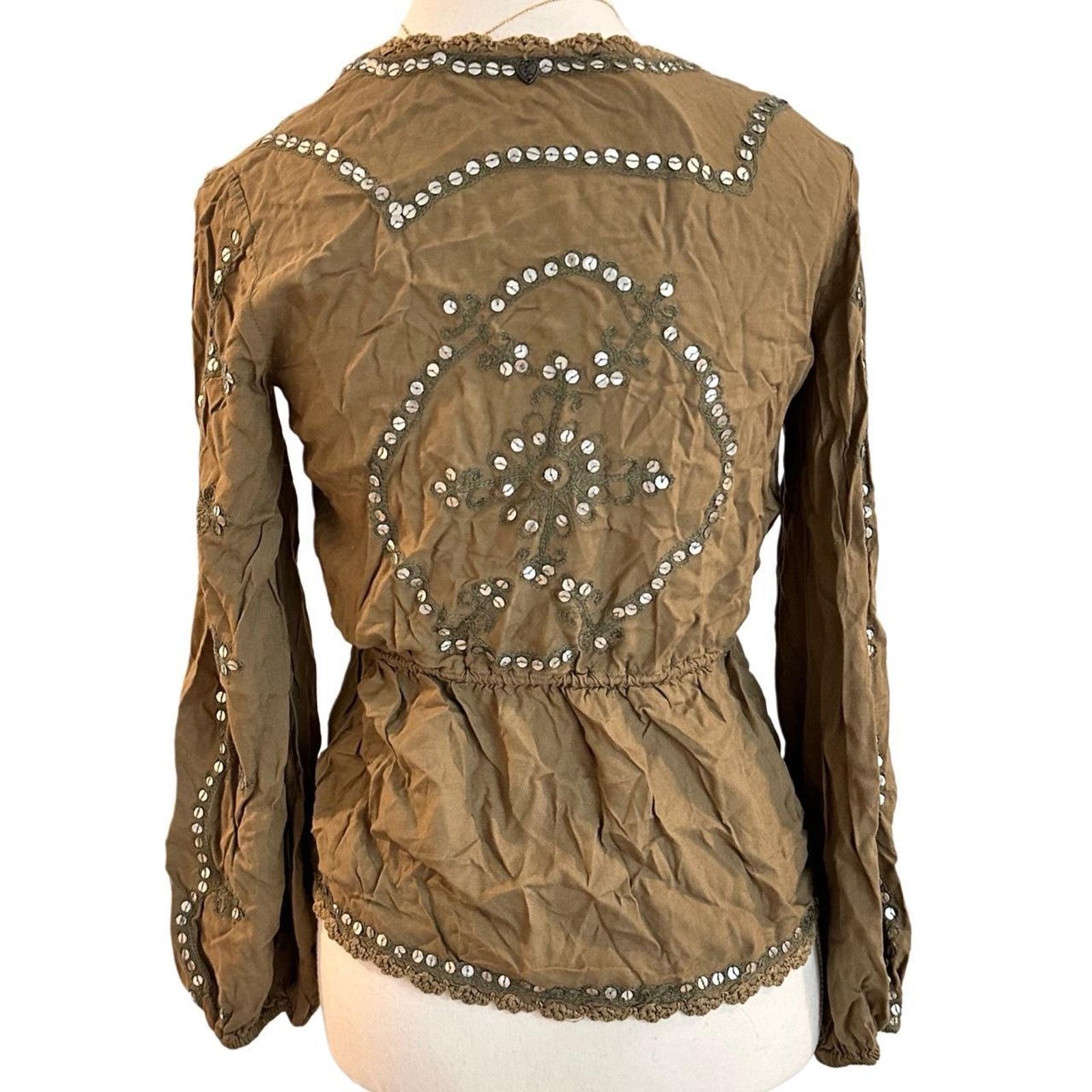 Other Made With Love Vintage 2000s Size S Button Up Sequin Top Size S / US 4 / IT 40 - 2 Thumbnail