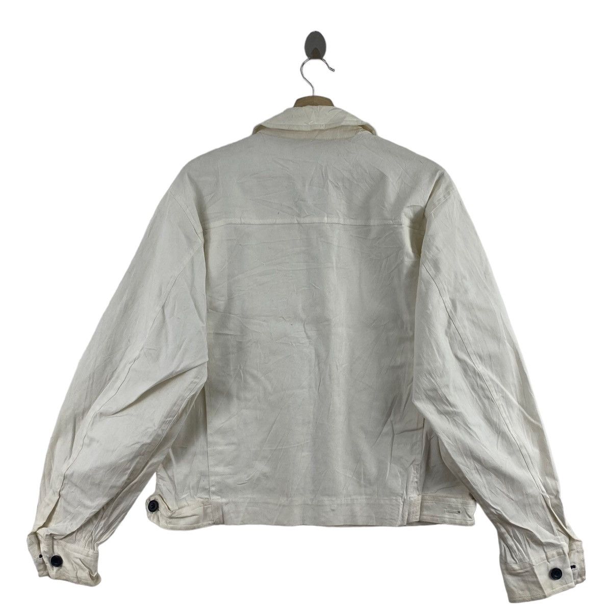 Japanese Brand Vintage DOMON Japanese Brand Plain White Bomber Jacket Size US M / EU 48-50 / 2 - 4 Thumbnail
