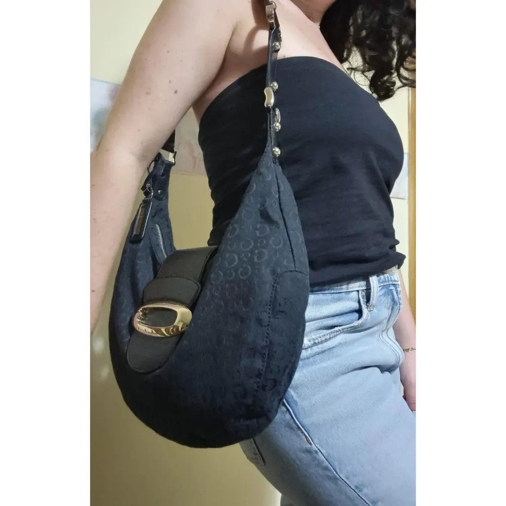Guess GUESS Monogram Shoulder Bag Black Silver Logo Size ONE SIZE - 1 Thumbnail