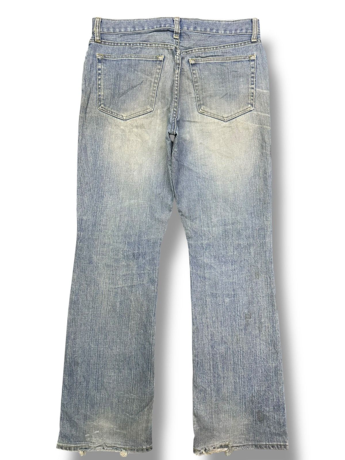 Uniqlo Uniqlo Distressed Japan Denim Straight Leg Jeans Faded Wash Size US 33 - 3 Thumbnail