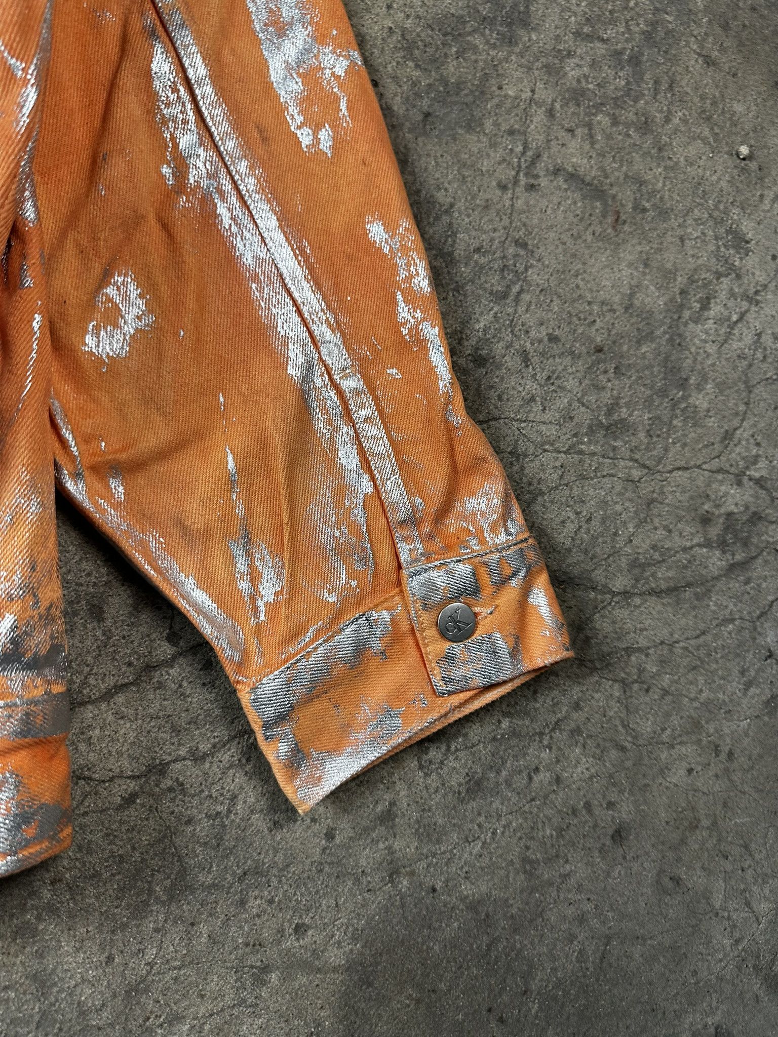 Calvin Klein Calvin Klein Waxed Denim Paint Trucker Jacket Size US L / EU 52-54 / 3 - 9 Thumbnail