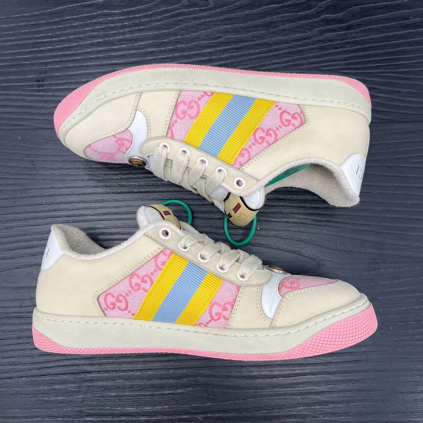 Gucci Gucci Distressed Sneaker millet 36.5 like new Size US 5.5 / IT 35.5 - 2 Thumbnail